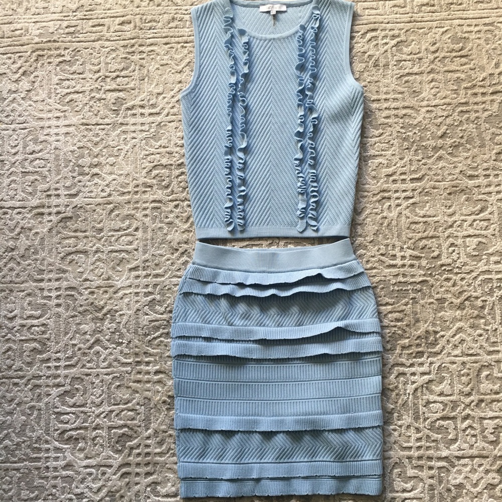 Lucy Paris- Light Blue knit, Top/Skirt outfit 💙